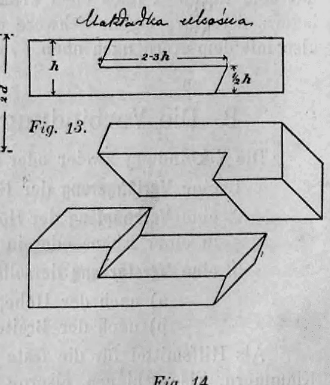 13: Gerades Blatt mit schrägem Stoß.