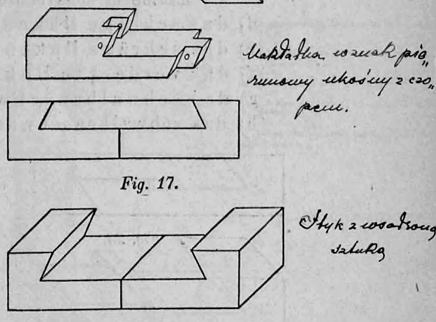 17: Holzstoß mit eingesetztem Schlossstück.