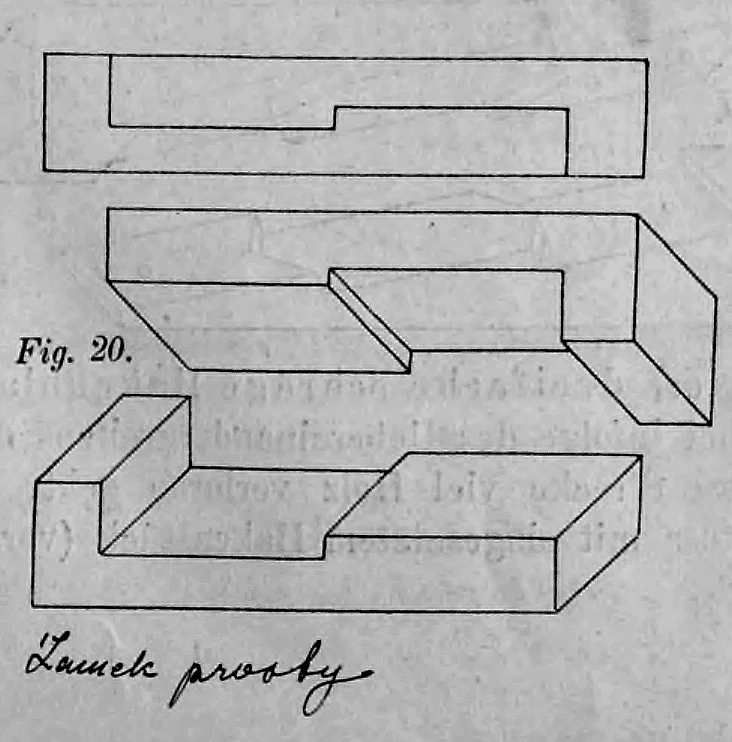 20: Gerader Schlossstoß (hakenförmige Verblattung).