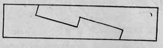 21: Schnittzeichnung eines geraden Hakenblatts mit schrägem Schnitt.