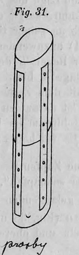 31: Gerader Stoß für Rundhölzer mit Flacheisen-Schienen.