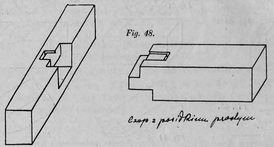 Fig. 48: Isometrische Darstellung eines Brustzapfens mit gerader Brüstung.
