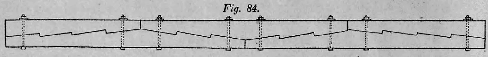 Fig. 84: Darstellung eines zusammengesetzten Trägers großer Länge aus mehreren Teilstücken.