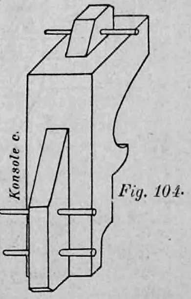 Fig. 104: Detailzeichnung einer profilierten Konsole zur Abstützung vorkragender Gebälke.