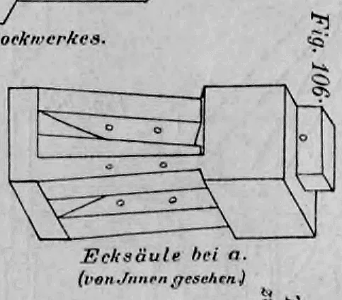 Fig. 106: Detailzeichnung einer Ecksäule bei a (von Innen gesehen).