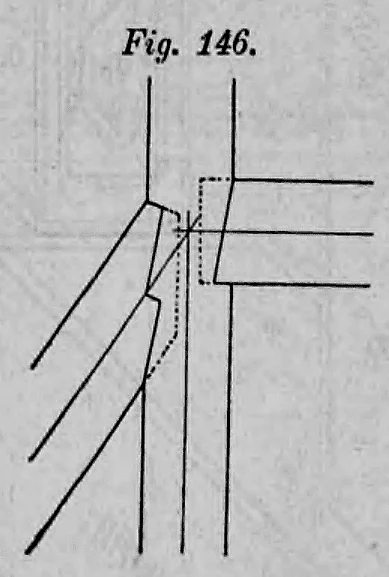 Fig. 146: Konstruktionsschema des Knotenpunkts zwischen Strebe, Hängesäule und Spannriegel.