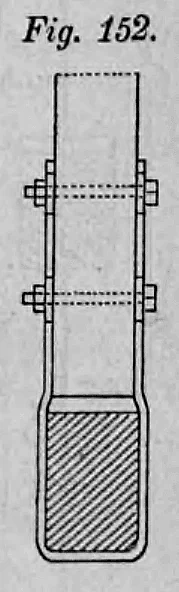 Fig. 152: Seitenansicht eines um den Balken geschlungenen Hängeeisens.