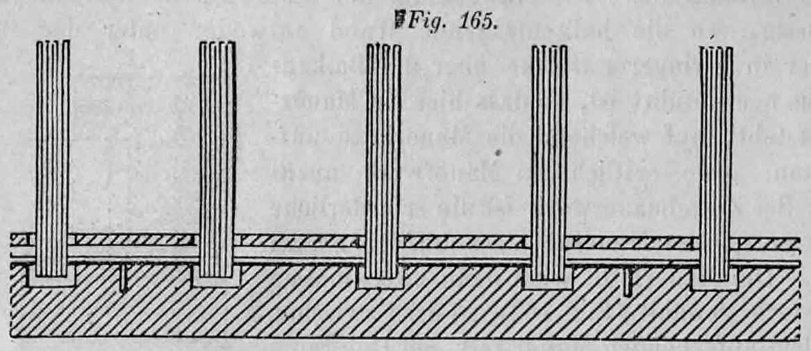 Fig. 165: Draufsicht auf eine Balkenlage zur Darstellung der Verankerungsabstände.