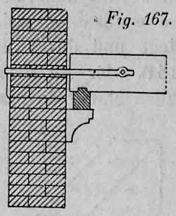 Fig. 167: Balkenauflagerung mittels Kragstein vor einer Brandmauer.