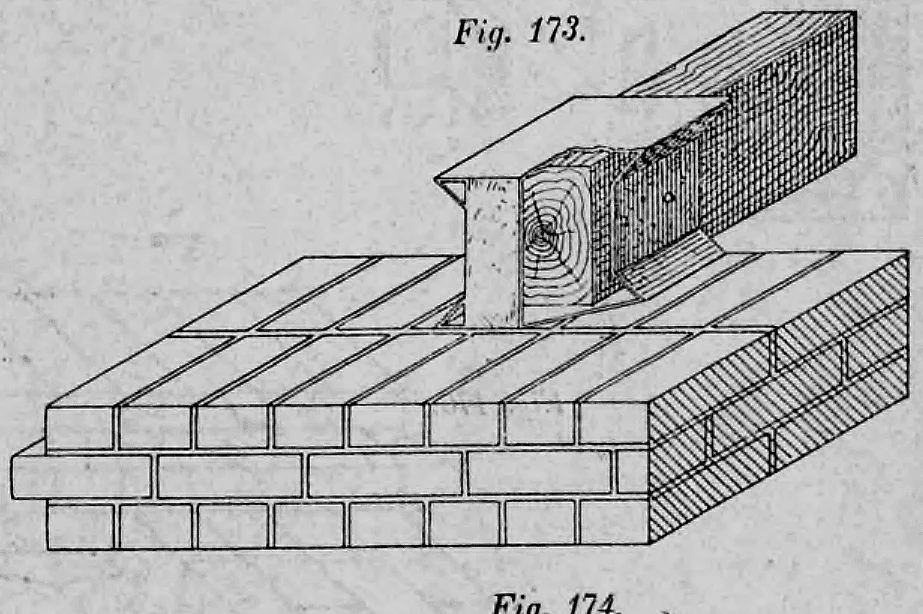 Fig. 173: Isometrie eines Balkenkopfes in einer Blechhülse.