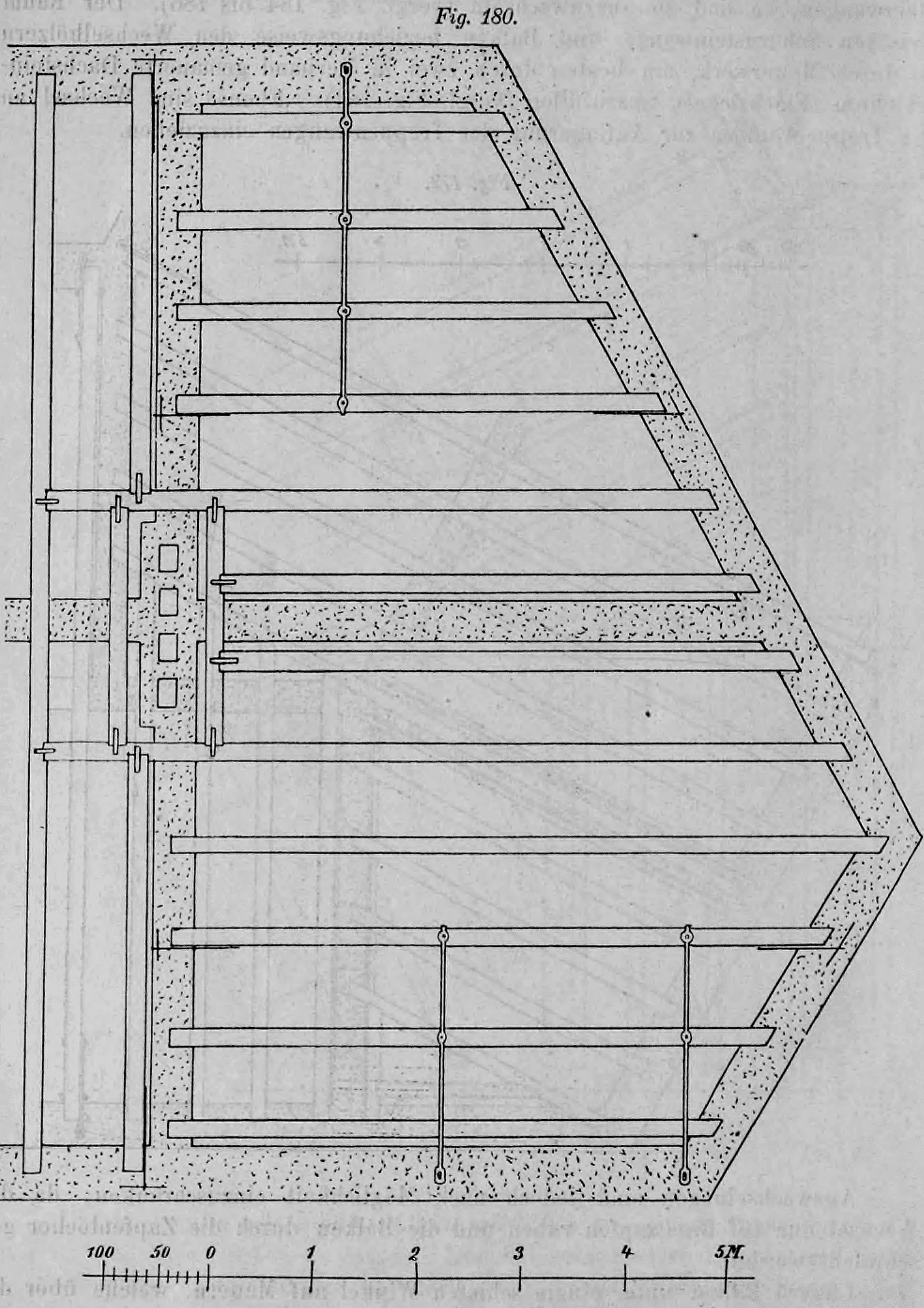 Fig. 180.: Draufsicht auf eine Balkenlage in einem unregelmäßig geformten Grundriss.
