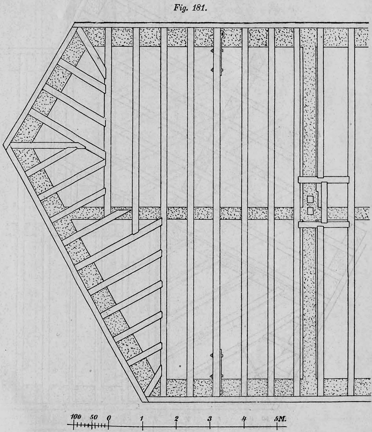 Fig. 181: Draufsicht auf eine Balkenlage für einen unregelmäßigen Grundriss.