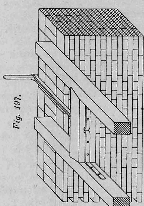 Fig. 197: Verankerung von Balken, die parallel zur Mauer verlaufen.