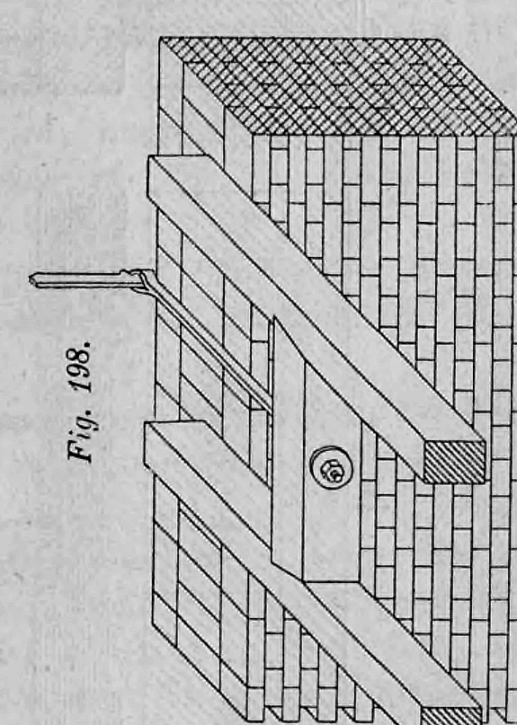Fig. 198: Verbesserte Verankerung bei paralleler Balkenlage mit Wechsel und Ankerplatte.