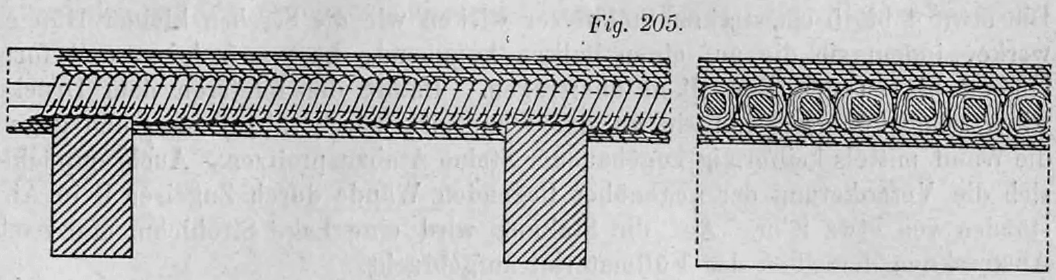 Fig. 205: Querschnitt eines gestreckten Windelbodens.