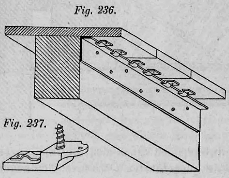 Fig. 236: Perspektivische Darstellung einer Balkendielung (System Scherf).