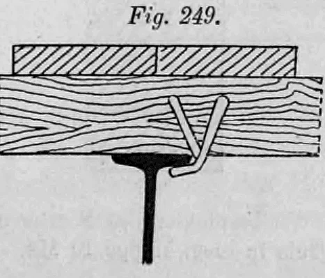 Fig. 249: Technischer Querschnitt der Querbefestigung eines Lagerholzes.