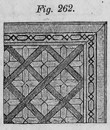 Fig. 262: Ornamentales Parkettmuster mit Flechtwerk.