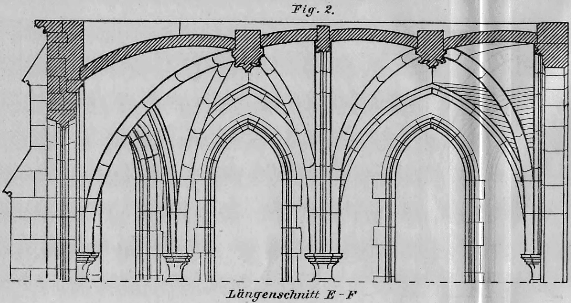 Fig. 1-4: Zeichnungen anspruchsvoller Kreuzrippengewölbe im gotischen Stil.