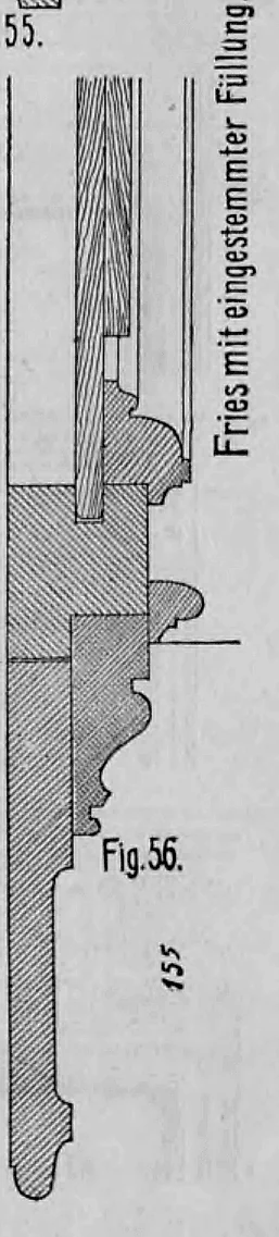 Fig. 56: Detailzeichnung eines Frieses mit eingestemmter Füllung.