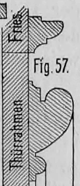 Fig. 57: Vertikaler Schnitt durch einen Türrahmen mit Fries-Profil.
