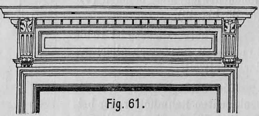 Fig. 61: Ansicht einer klassischen Türverdachung mit Zahnschnitt.