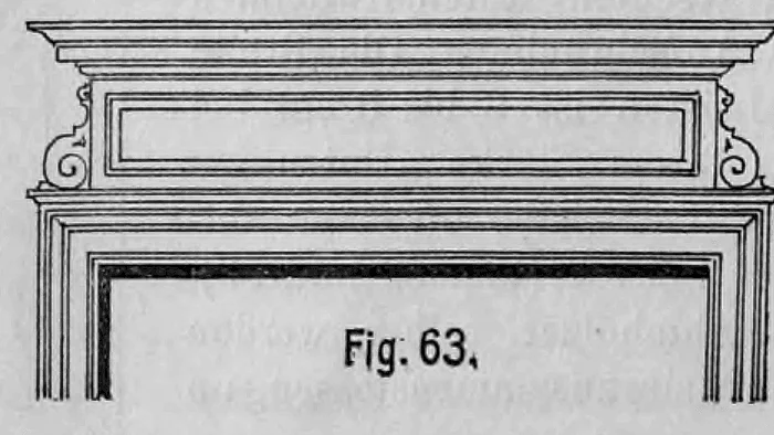 Fig. 63: Ansicht einer modernen Türverdachung mit dekorativem Paneel.
