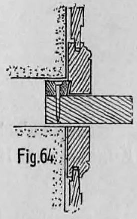 Fig. 64: Horizontalschnitt durch den Anschlag einer Schiebetür mit Sicherungsleiste.