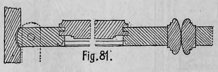 Fig. 81: Detailzeichnung eines Pendeltürbeschlags (Zapfenlager).