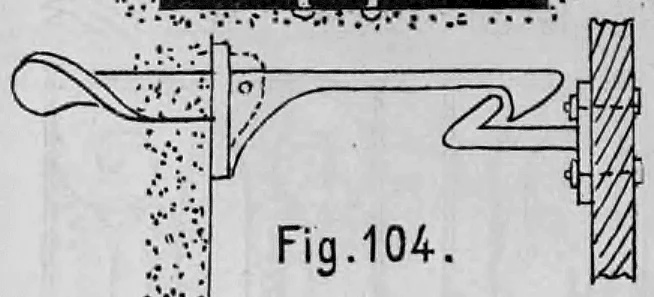 Fig. 104: Seitenansicht eines Wandhakens zum Feststellen eines Torflügels.