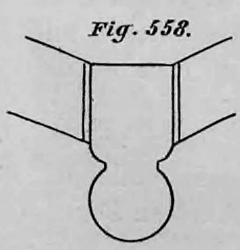 Schematischer Querschnitt einer Gewölberippe mit lotrechten Widerlagsflächen für den Kappenanschluss.