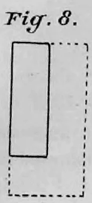 Schematische Darstellung eines Riemchens mit Dreiviertellänge und halber Breite im Verhältnis zu einem ganzen Ziegelstein.