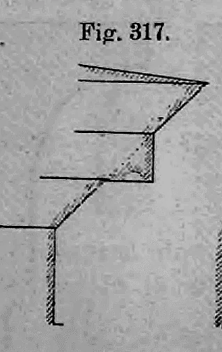 Schematische Profilzeichnung eines Steingesimses mit einer Wassernase.
