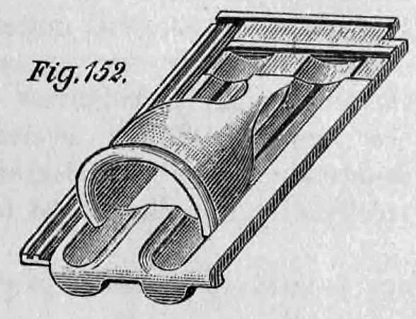 Historische Darstellung eines Dachgaubenziegels (Fig. 152).