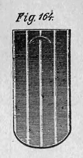 Grafische Darstellung eines Zementbiberschwanz-Dachziegels.