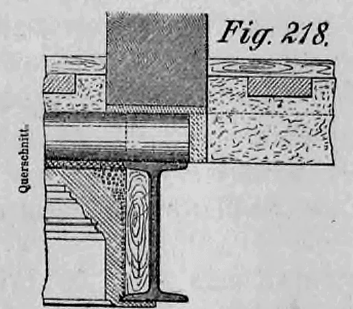 Querschnitt einer Zimmerdecke aus Trägerwellblech, das auf dem oberen Flansch eines I-Trägers aufliegt.