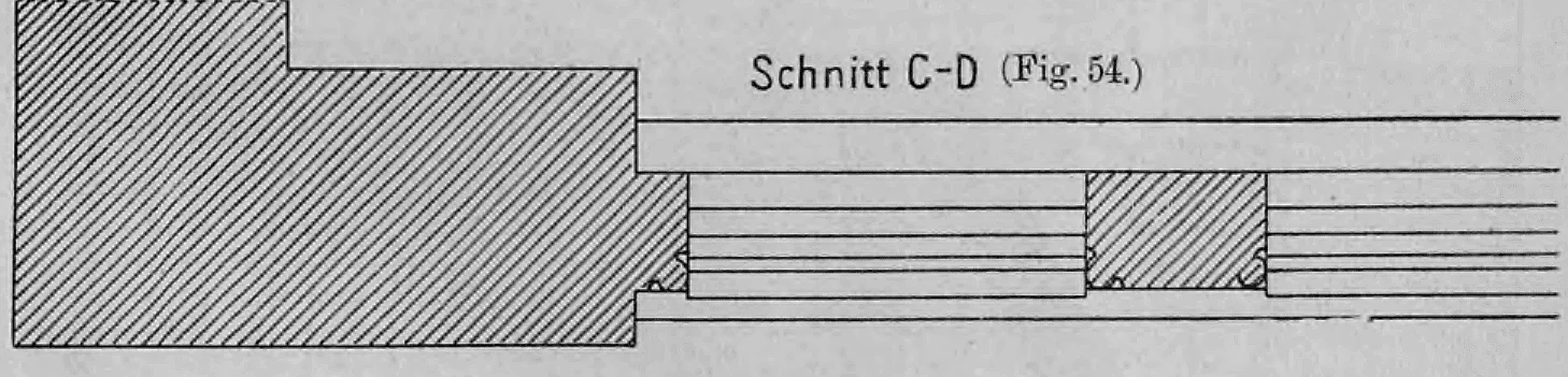 Horizontaler Grundrissschnitt durch einen Mauerpfeiler, korrespondierend zu Fig. 54.