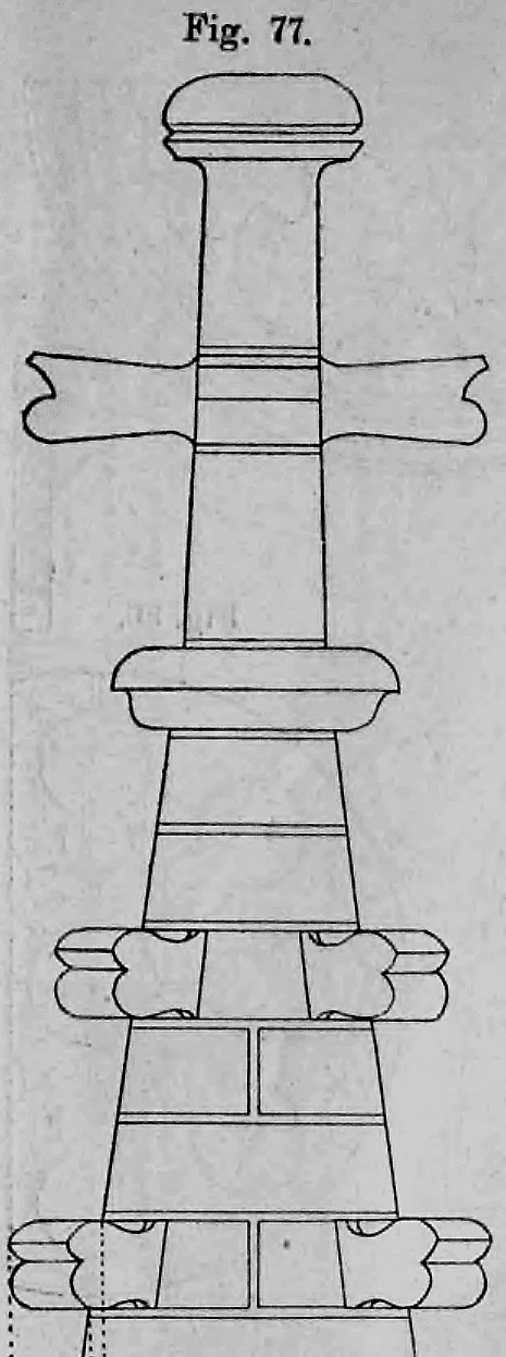 Fig. 77: Gestufte Fiale mit seitlichen Ausladungen.