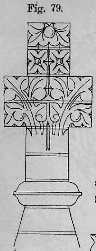 Fig. 79: Kapitellartiger Pfeilerabschluss mit Blattornamentik.