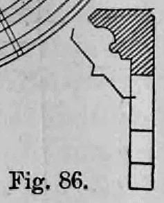 Fig. 86: Querschnitt einer profilierten Gewände- oder Simskonstruktion.