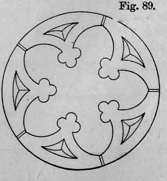 Fig. 89: Kreisförmiges Ornament mit kombinierten Drei- und Vierpassformen.