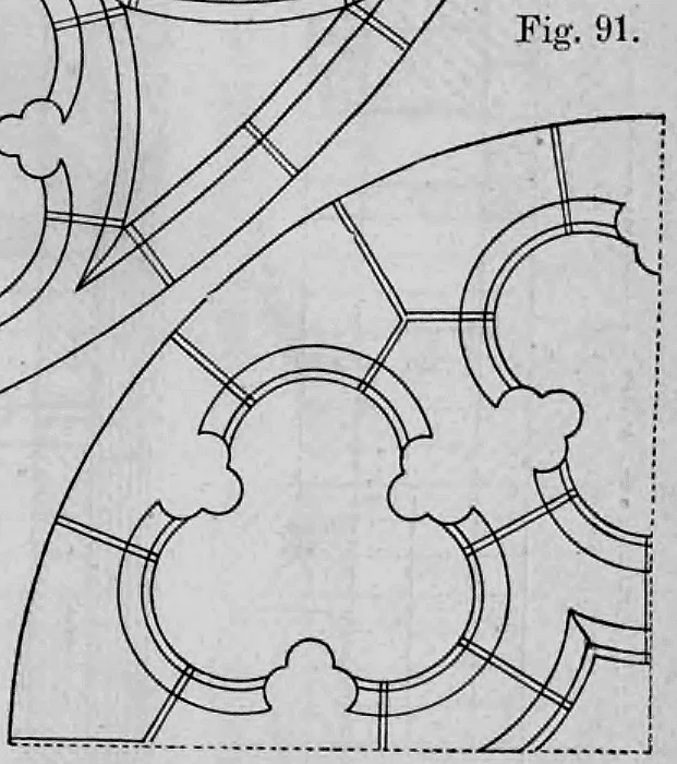 Fig. 91.: Ausschnitt eines runden Fensters mit Vierpass-Maßwerk.