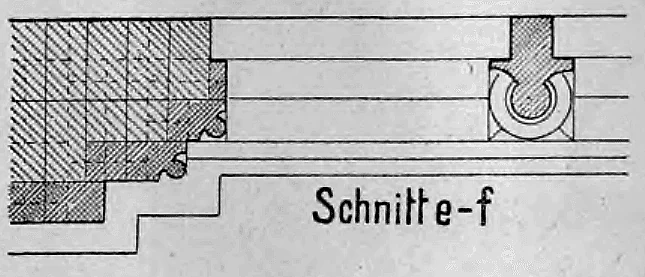 Profilschnitt durch ein Gesims oder eine Fensterbank.
