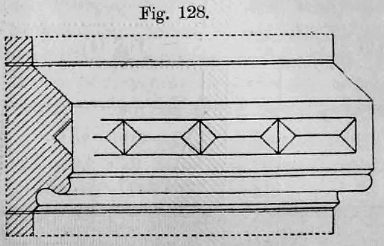 Fig. 128: Gurtgesims mit komplexem Diamantfries.