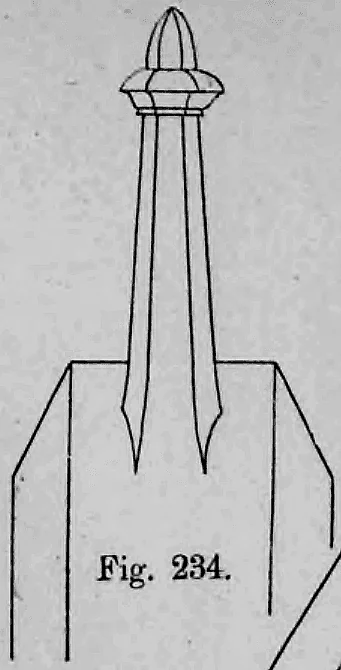 Fig. 234: Detaildarstellung zweier gotisierender Fialen.