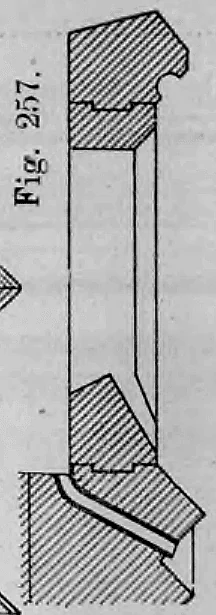 Fig. 257: Höhenschnitt durch die Balkonkonstruktion und das Gesims.