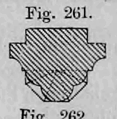 Fig. 261: Horizontalschnitt des Fensterpfostens unmittelbar unter dem Kämpfer.