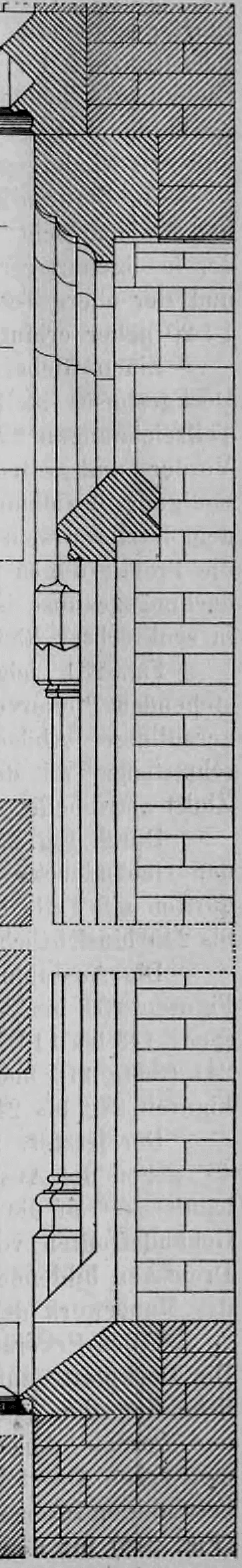 Umfangreiche Werkzeichnung des angrenzenden Mauerwerks.