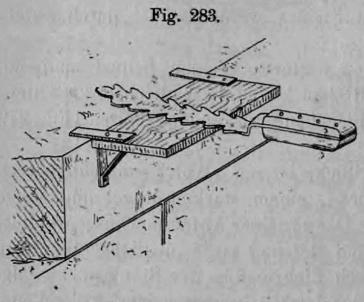 Fig. 283.: Darstellung des nachträglichen Verfüllens einer Lagerfuge mit Mörtel.