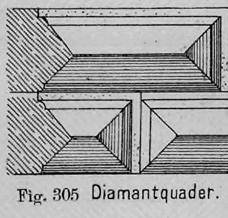 Fig. 305: Darstellung eines Diamantquaders mit zusätzlichem Viertelstab-Profil.
